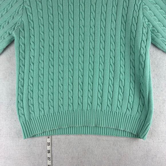 Vintage Charter Club Cable Knit Sweater Women's Large Short Sleeve Mint READ - Picture 2 of 10
